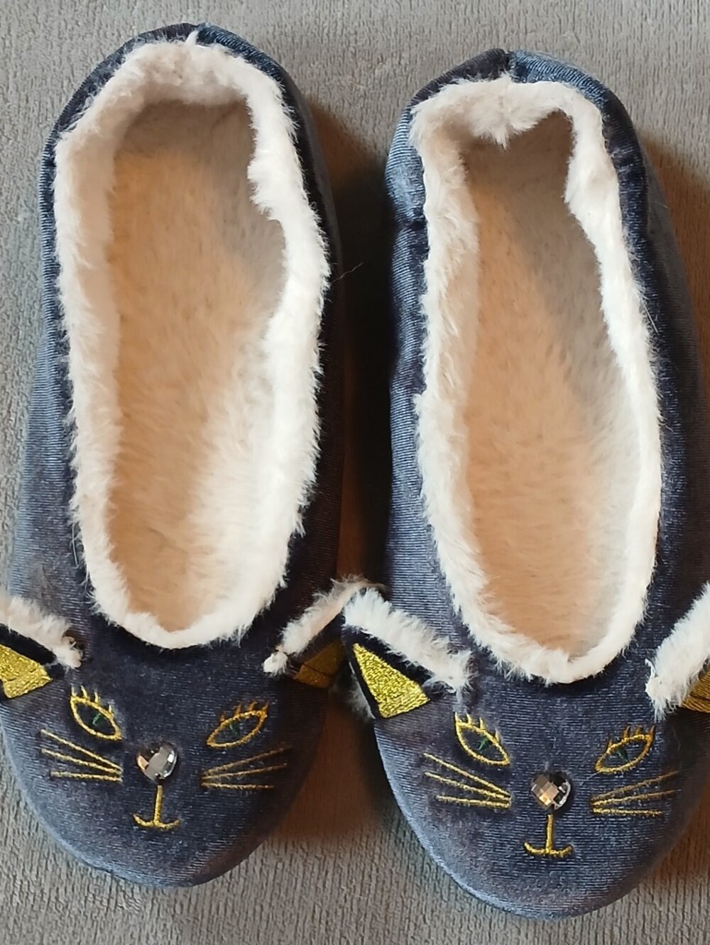 Totes Toasties Velvet Ballet Slippers Size L